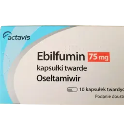 Ebilfumin 75 mg, kapsułki twarde z oseltamiwirem, to jedne z leków na grypę. Opakowanie zawiera 10 kapsułek.