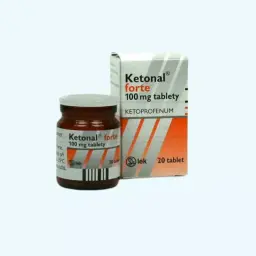 Opakowanie Ketonal Forte 100 mg tablety. Czy ketonal jest na receptę? Na opakowaniu widnieje napis "lek", co sugeruje, że może być dostępny bez recepty.